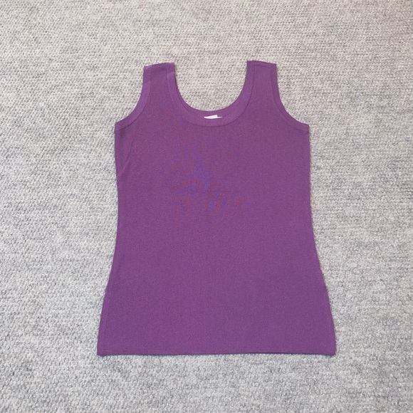 Exclusively Misook 100% Acrylic Tank Top Shirt Purple Women Size XS Extra Small - Picture 1 of 8